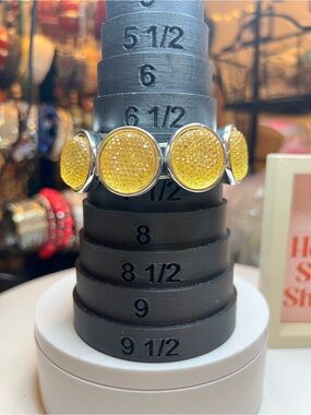 Yellow Crystal Disc Stretch Bracelet